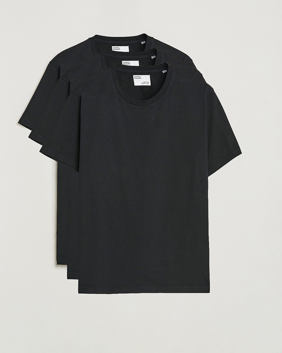 Herr | Multipack | Colorful Standard | 3-Pack Classic Organic T-Shirt Deep Black
