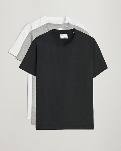 Herr | Avdelningar | Colorful Standard | 3-Pack Classic Organic T-Shirt Optical White/Heather Grey/Deep Black