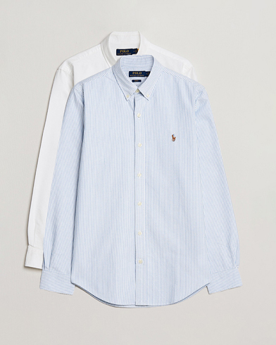 Herr | Avdelningar | Polo Ralph Lauren | 2-Pack Slim Fit Shirt Oxford White/Stripes Blue