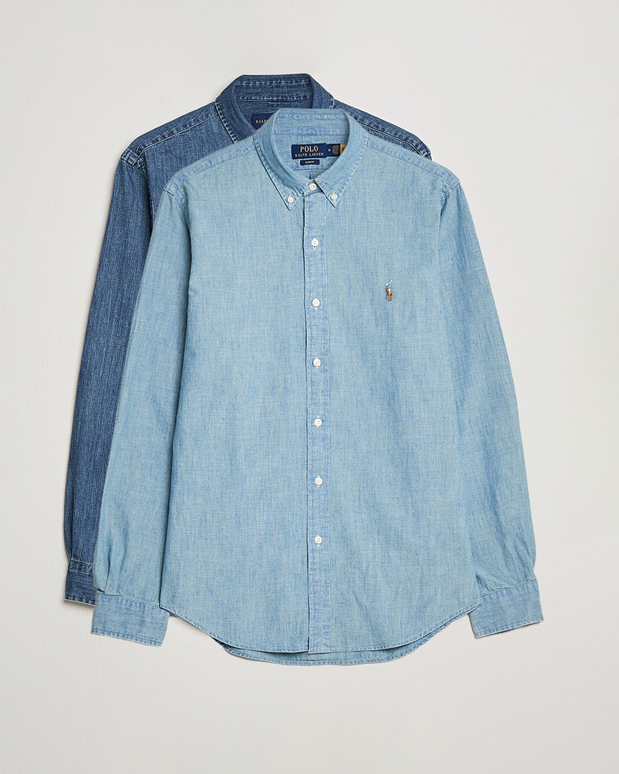 Herr | Skjortor | Polo Ralph Lauren | 2-Pack Slim Fit Denim Shirt Washed/Dark Wash