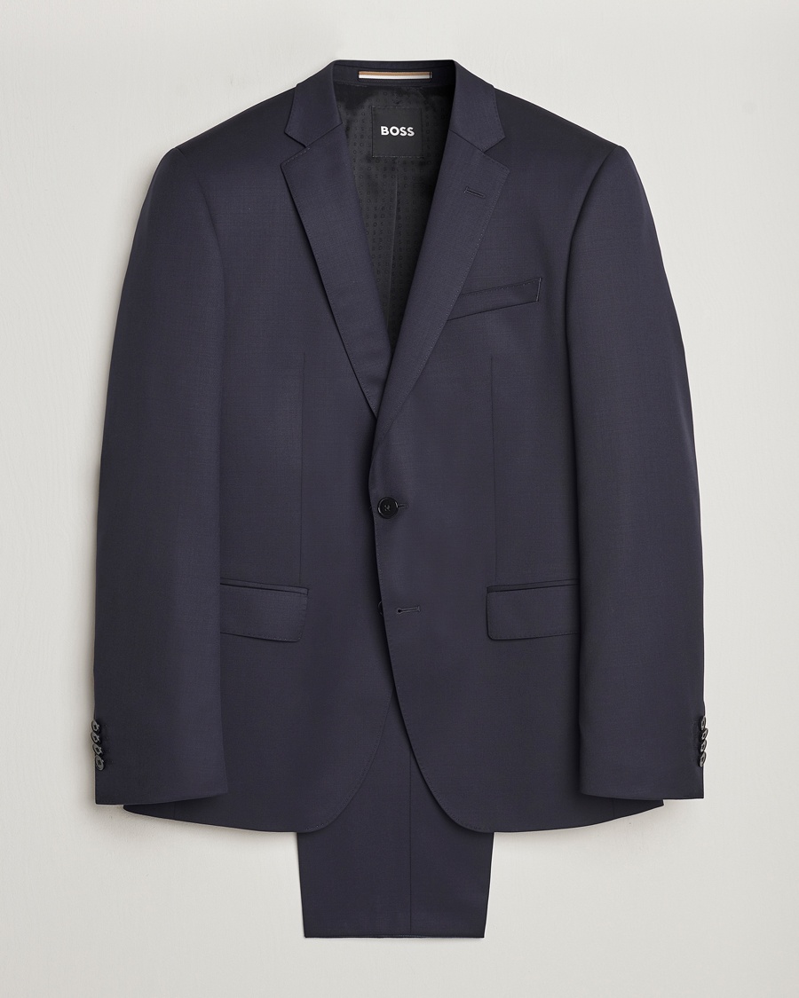 BOSS BLACK Huge Wool Suit Dark Blue – Blå