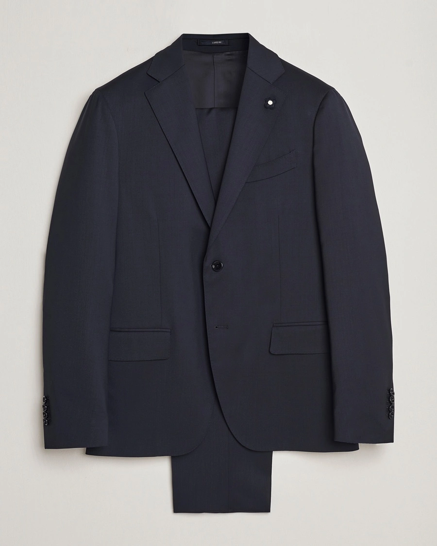 Lardini Wool Suit Navy – Blå