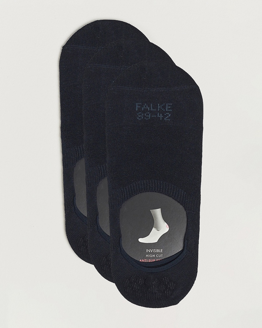 Herr | Strumpor | Falke | 3-pack Casual High Cut Sneaker Socks Dark Navy
