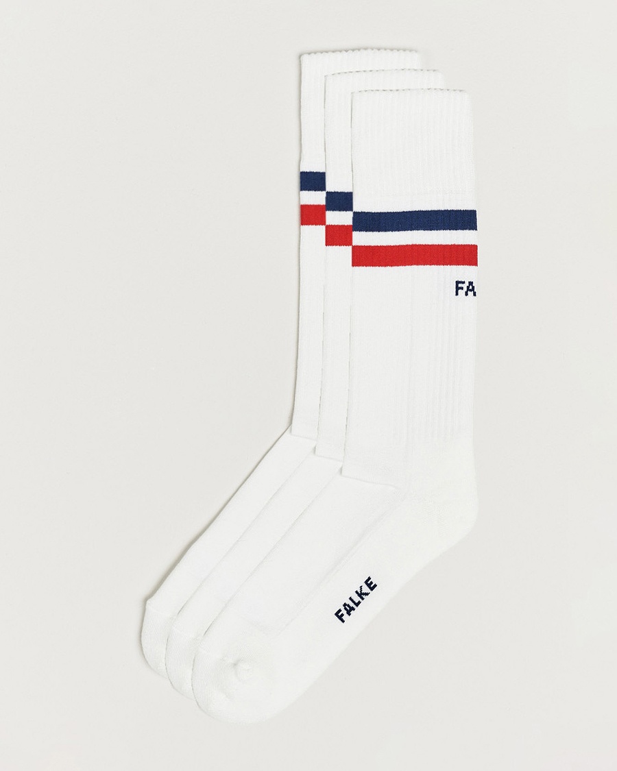 Falke 3-pack Dynamic Tennis Socks White/Blue/Red – Vit