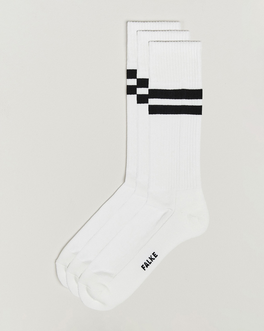 Falke 3-pack Dynamic Tennis Socks White/Black – Vit