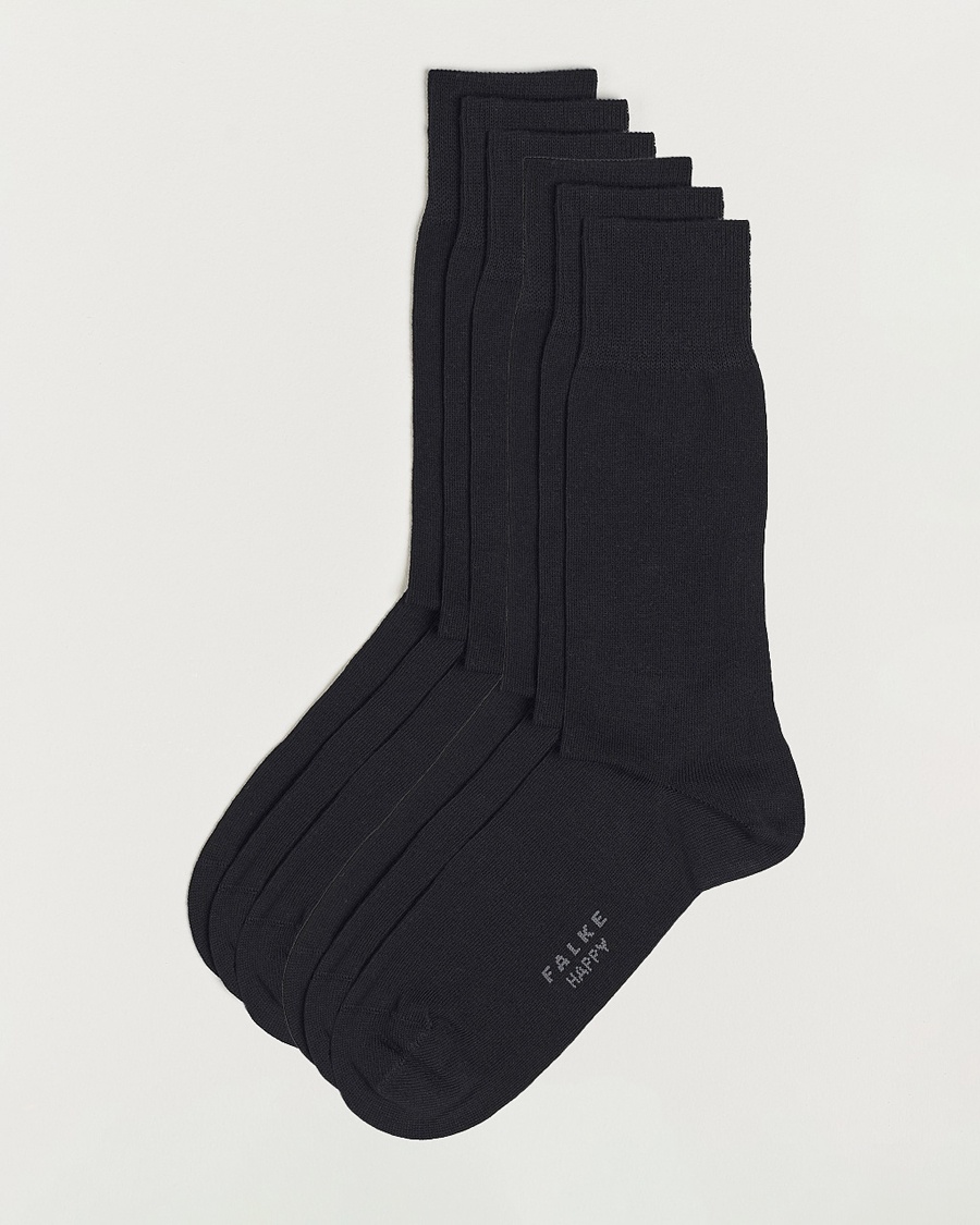 Falke 6-pack Happy Cotton Socks Black – Svart