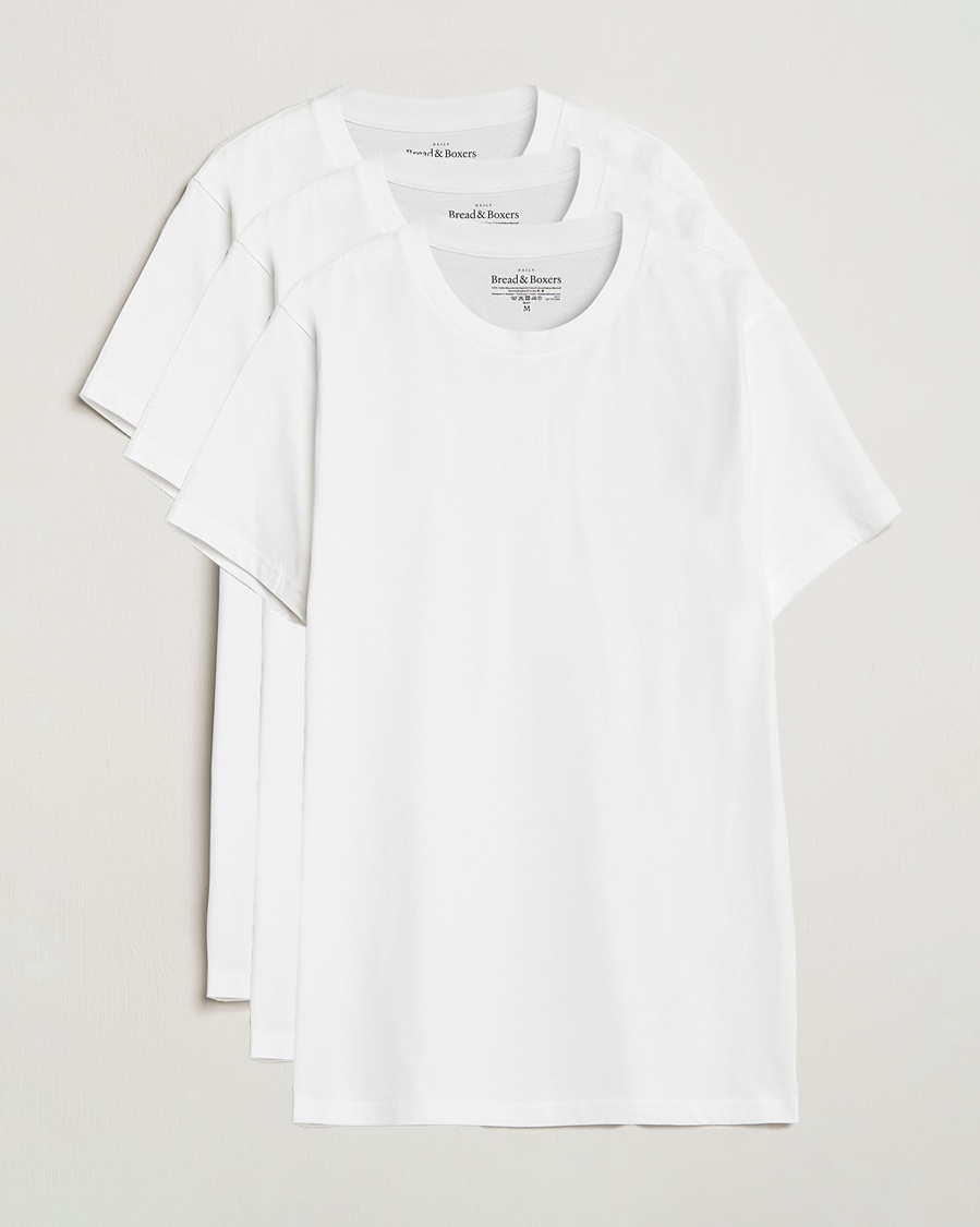 Herr | Bread & Boxers | Bread & Boxers | 3-pack Crew Neck Regular T-Shirt White