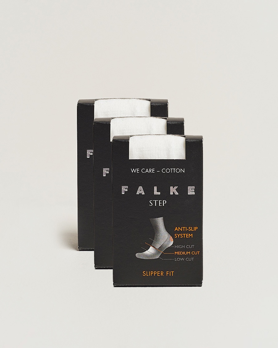 Herr | Strumpor | Falke | 3-pack Step In Box Loafer Socks White