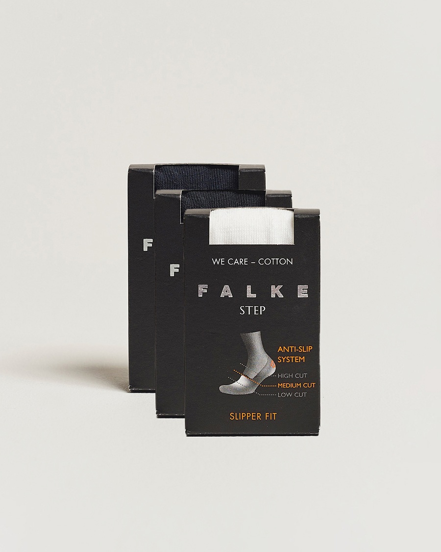 Herr | Strumpor | Falke | 3-pack Step In Box Loafer Socks White/Black/Navy