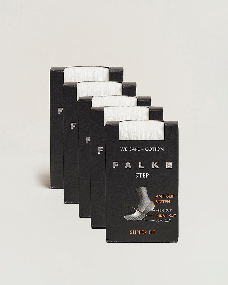 Herr | Strumpor | Falke | 5-pack Step In Box Loafer Socks White