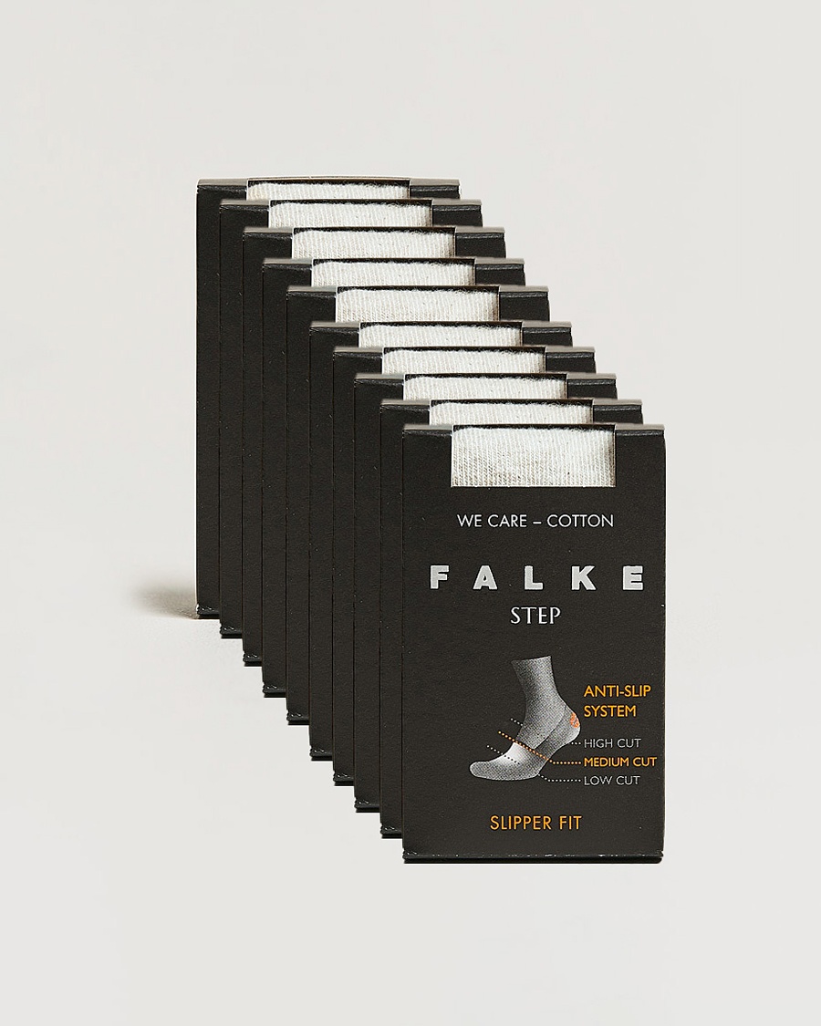 Herr | Strumpor | Falke | 10-pack Step In Box Loafer Socks White