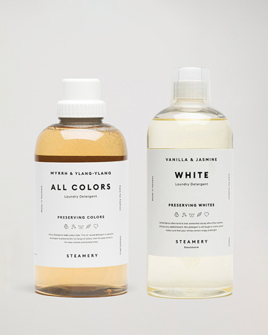 Herr | Tvättmedel och Tvättspray | Steamery | White Laundry Detergent & All Color Detergent Set