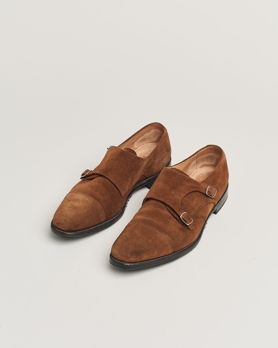 Herr | Pre-owned Randsydda skor | Pre-owned | Loake 1880 Cannon Monkstrap Cognac Suede UK11 - EU45