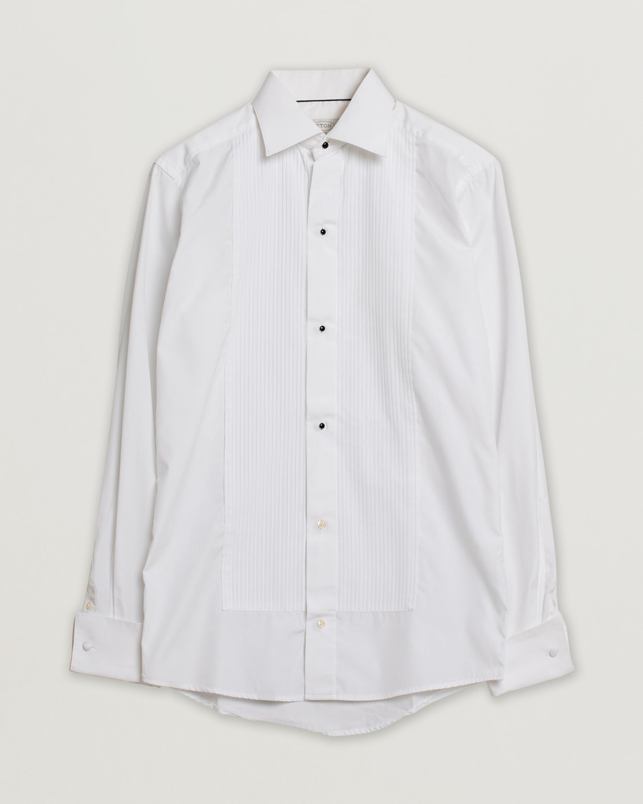 Herr | Pre-owned Skjortor | Pre-owned | Eton Slim Fit Tuxedo Shirt Black Ribbon White