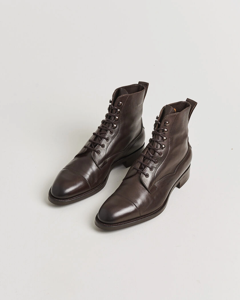 Pre-owned Edward Green Galway Grained Boot Dark Brown Utah Calf UK10,5 - EU45 – Brun