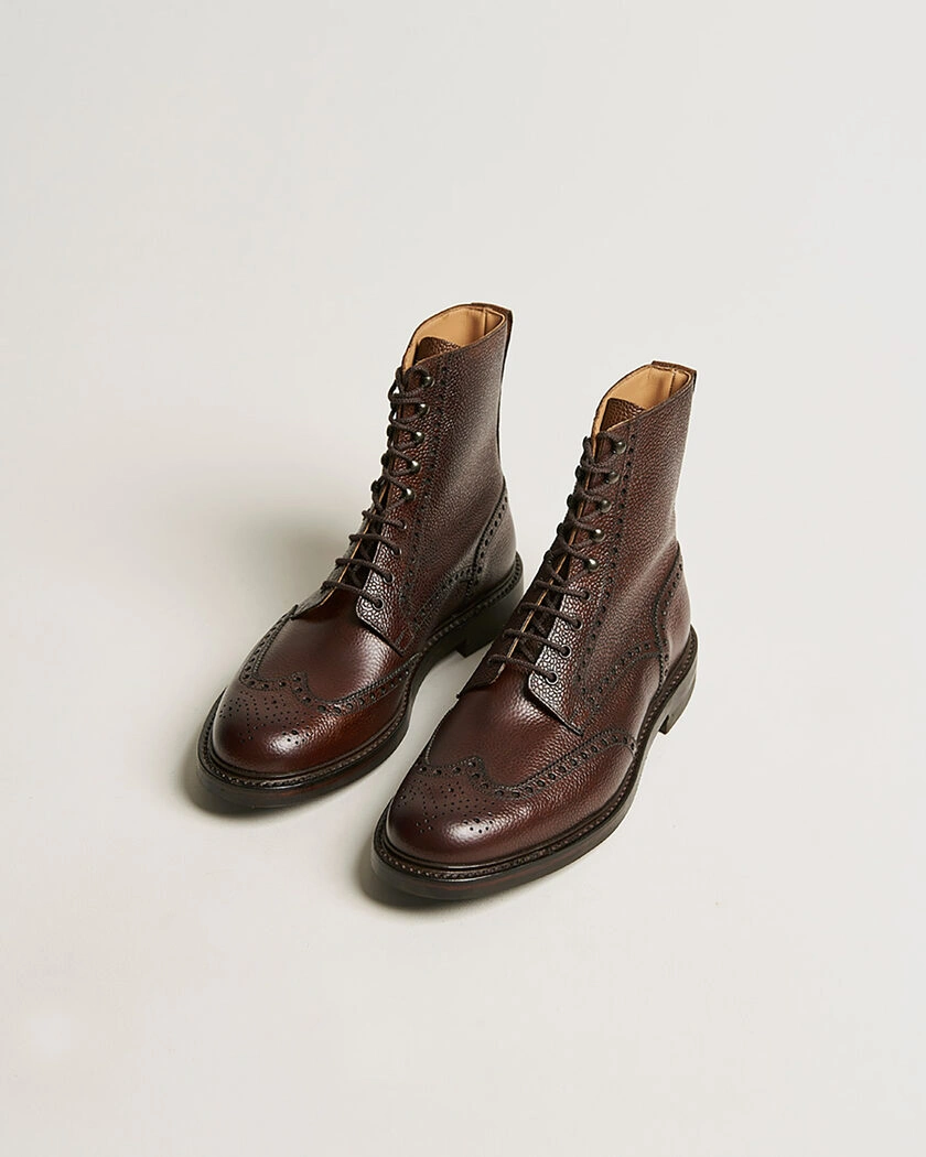 Pre-owned Crockett & Jones Islay Boot Dark Brown Grained Calf UK10 - EU44 – Brun