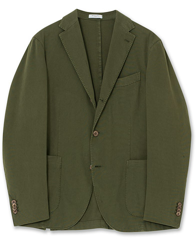 Boglioli Coat Patch Pocket Stretch Cotton Blazer Dark Green 48