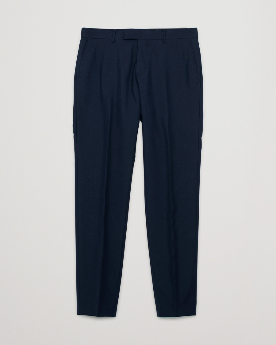 Pre-owned Oscar Jacobson Damien Wool Barberis Super 120 Trousers Blue – Blå