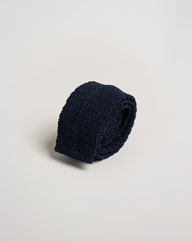 Herr | Care of Carl Pre-owned | Pre-owned | Drake's Knitted Silk 6.5 cm Tie Navy