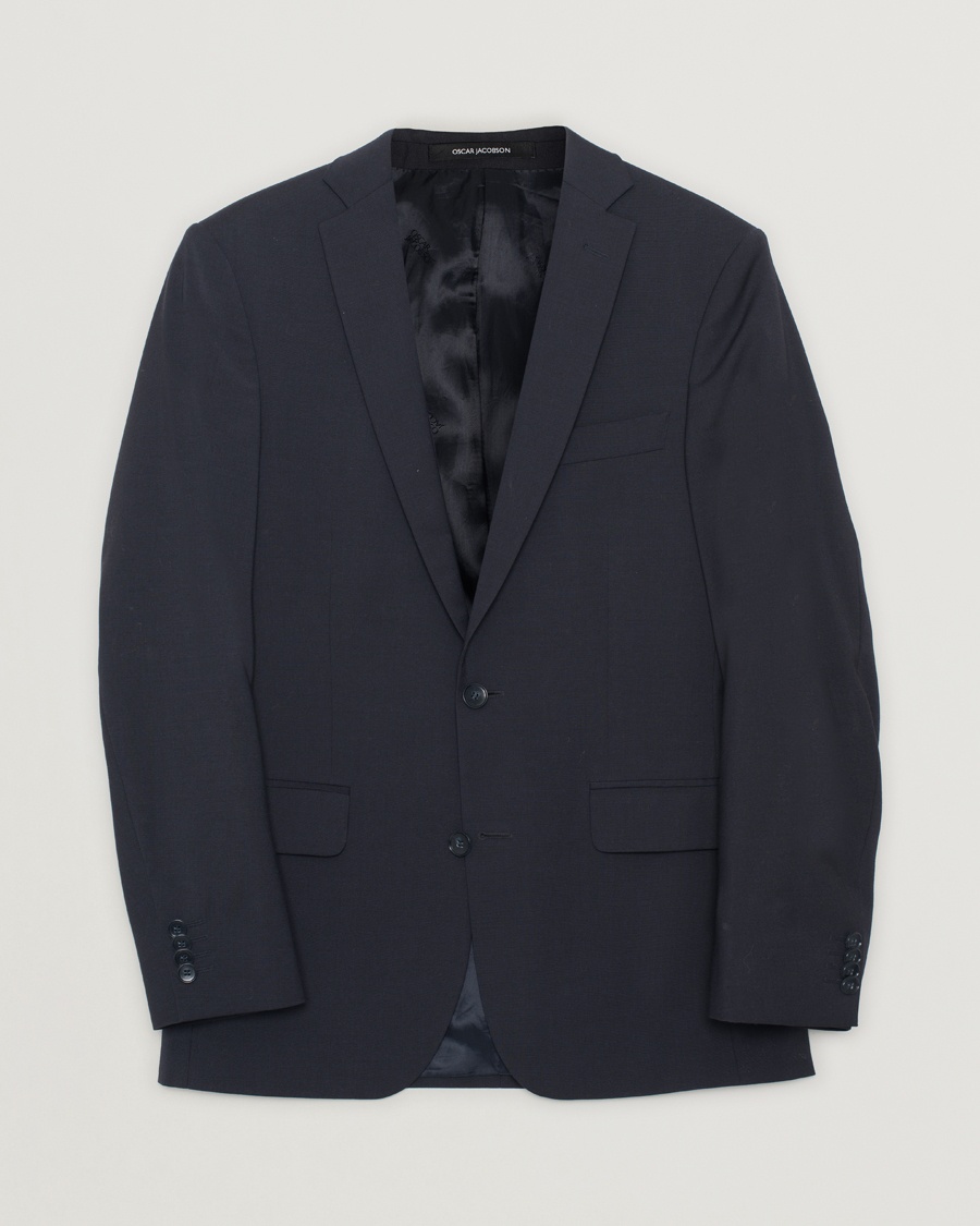 Pre-owned Oscar Jacobson Floyd Wool Stretch Blazer Navy 44 – Svart