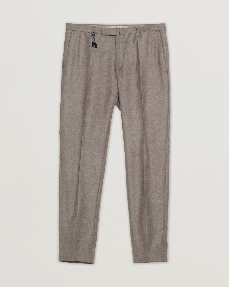 Herr | Pre-owned Byxor | Pre-owned | Incotex Slim Fit Super 100's Wool Flannel Trousers Taupe 46
