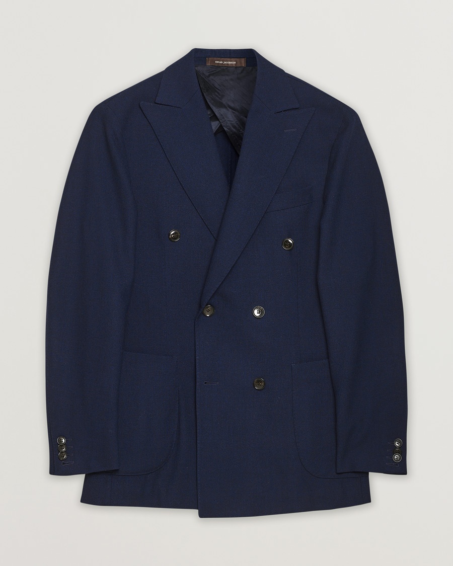 Herr | | Pre-owned | Oscar Jacobson Erik Double Breasted Wool Blazer Navy 46
