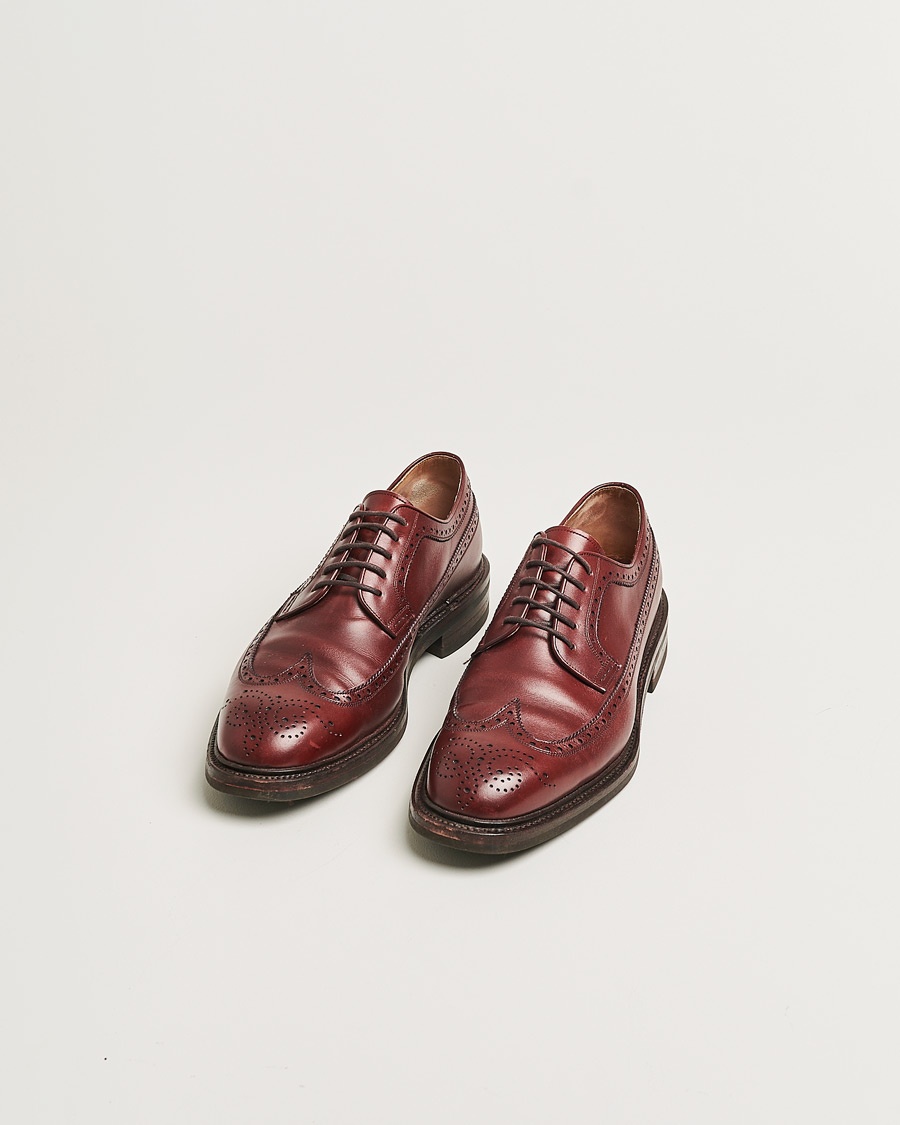 Pre-owned Carmina Longwing Derby Shoes 532 Burgundy Calf UK7,5 - EU41 – Röd