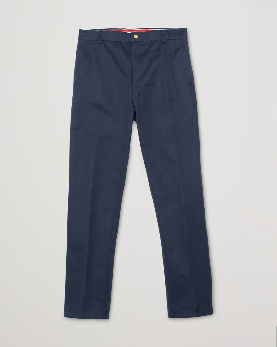 Pre-owned Thom Browne Unconstructed Cotton Twill Chinos Navy – Blå
