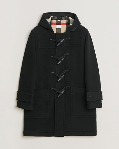 Pre-owned Burberry Wool Duffle Coat Black 50 – Svart
