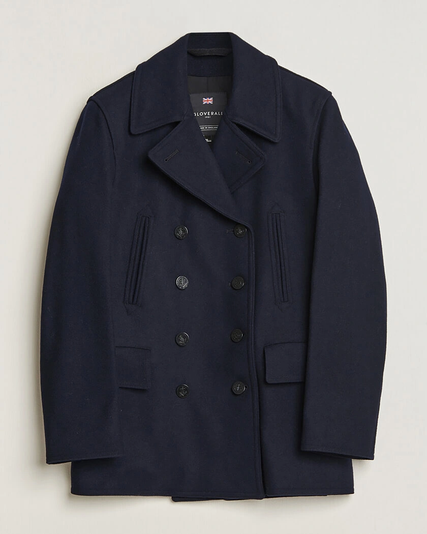 Pre-owned Gloverall Churchill Reefer Peacoat Navy M – Blå