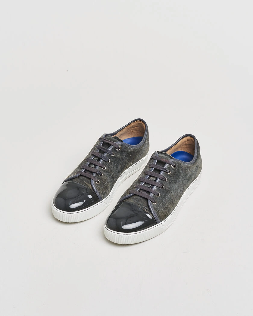 Pre-owned Lanvin DBB1 Patent Cap Toe Sneaker Dark Grey UK10 - EU44 – Grå