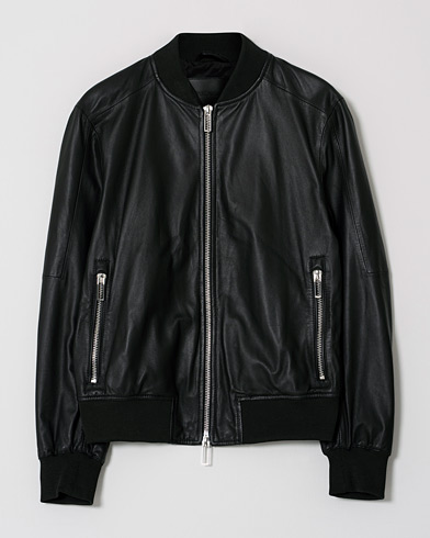 Herr | Care of Carl Pre-owned | Pre-owned | Emporio Armani Leather Bomber Jacket Black 48