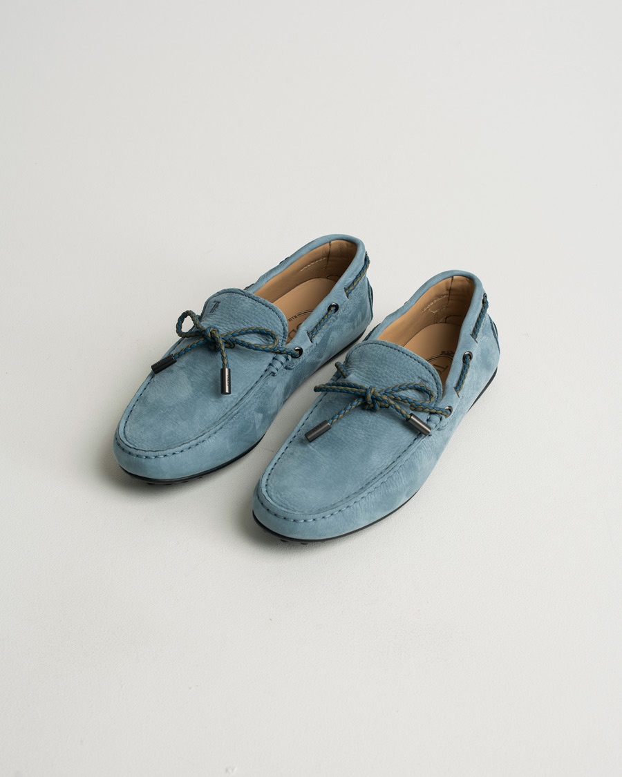 Herr | Pre-owned Spring & Summer | Pre-owned | Tod's Lacetto Gommino Carshoe Blue Nubuck UK6,5 - EU40,5