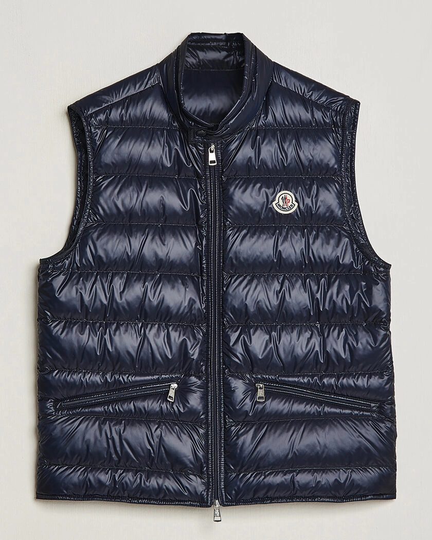 Moncler Gui Down Vest Navy 4 - XL – Blå