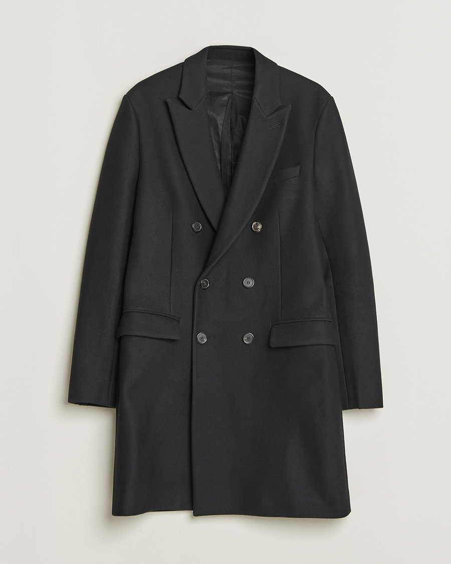 Pre-owned AMI Double Breasted Coat Black 50 – Svart