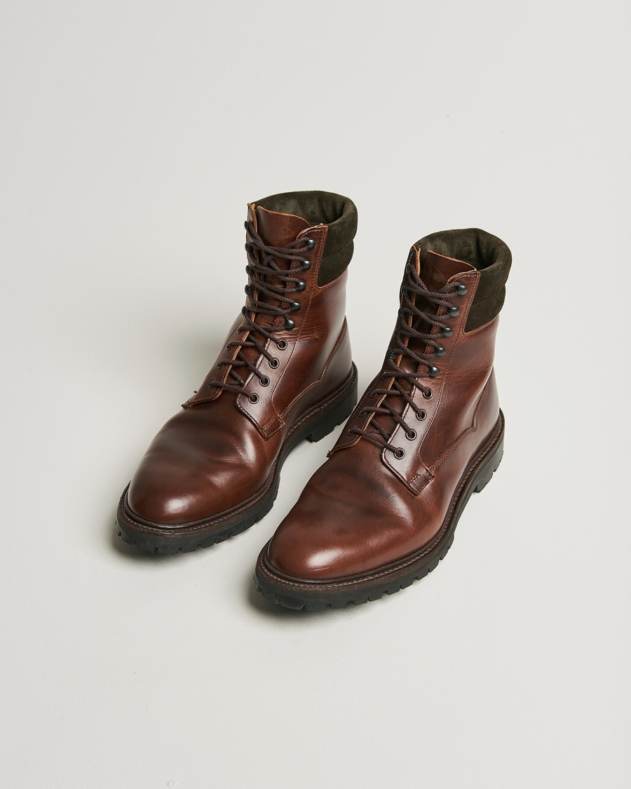 Herr | Pre-owned Randsydda skor | Pre-owned | Crockett & Jones Ross Boot Vibram Sole Dark Brown Waxed Calf