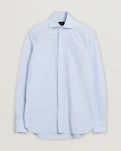 Herr | Pre-owned | Pre-owned | Ermenegildo Zegna Slim Fit Trofeo Striped Cotton Shirt Light Blue 38 - S