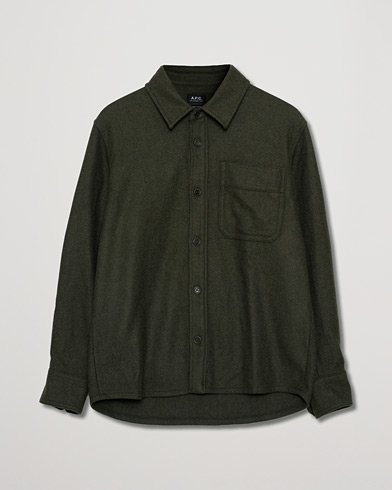 Herr | Care of Carl Pre-owned | Pre-owned | A.P.C. Basile Wool Shirt Jacket Olive