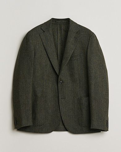 Pre-owned L.B.M. 1911 Herringbone Wool Blazer Green 52 – Grön