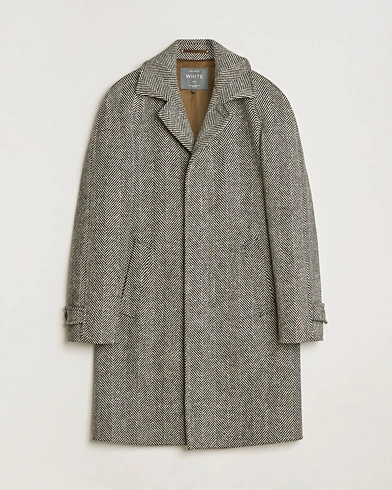 Pre-owned Private White V.C. Raglan Wool Coat Black & Cream 2 - XS – Svart