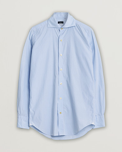 Herr | Pre-owned | Finamore Napoli Milano Slim Washed Dress Shirt Blue Check