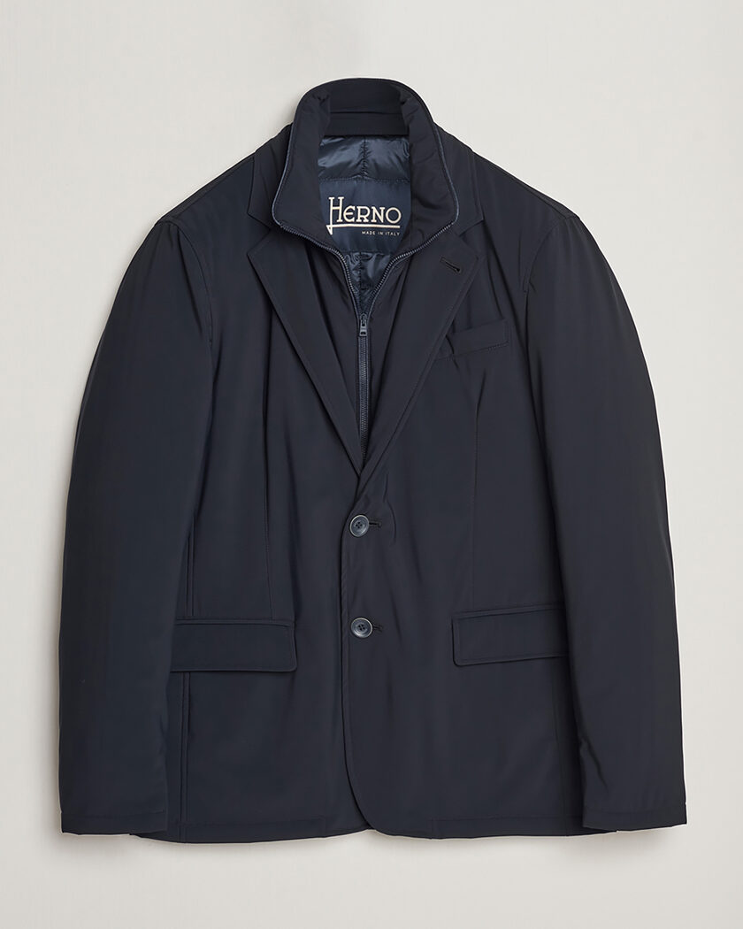 Pre-owned Herno Nylon City Blazer Navy 50 – Blå