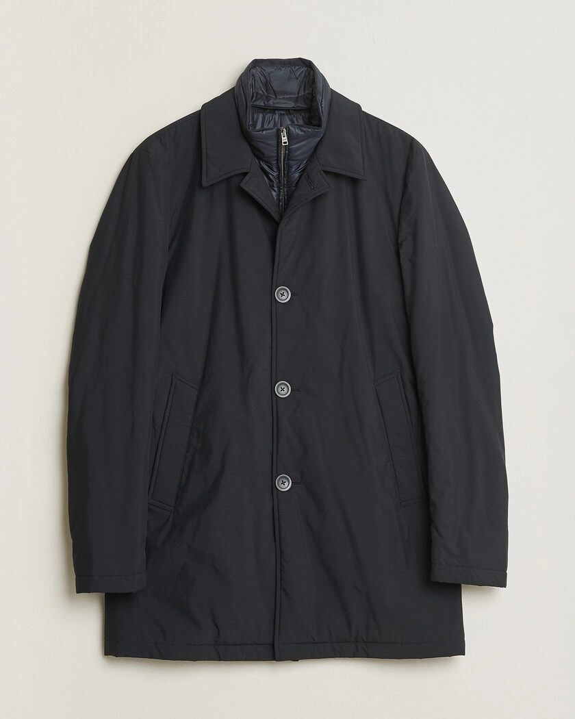 Pre-owned Herno Nylon City Coat Navy 50 – Blå
