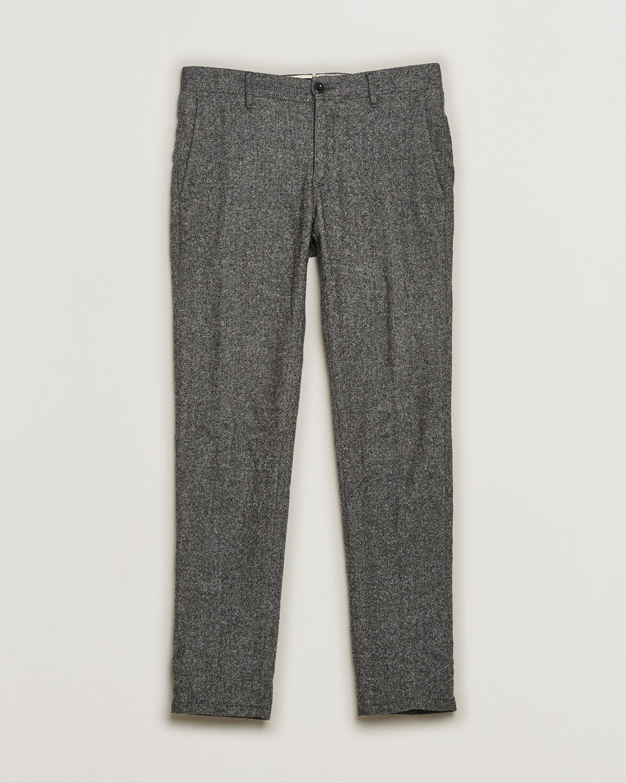Herr | Pre-owned Byxor | Pre-owned | Incotex Slim Fit Washed Wool/Silk Slacks Grey Melange