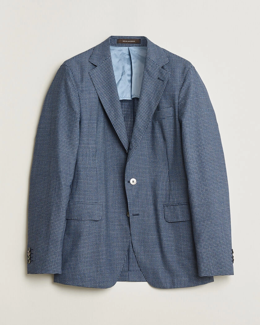 Pre-owned Oscar Jacobson Evens Checked Blazer Blue 50 – Blå