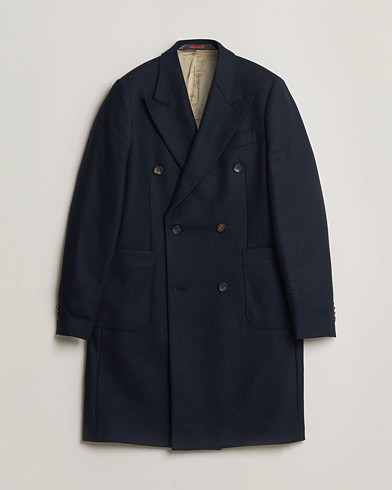 Pre-owned Morris Double Breasted Wool Coat Navy 48 – Blå