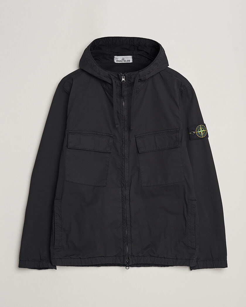 Stone Island Supima Cotton Hooded Jacket Black XL – Svart