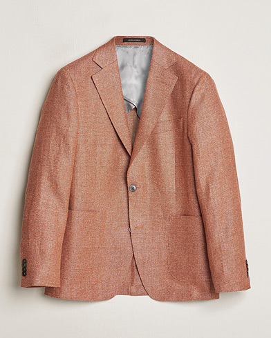  Oscar Jacobson Ferry Hopsack Hemp/Wool Blazer Orange 54 – Orange
