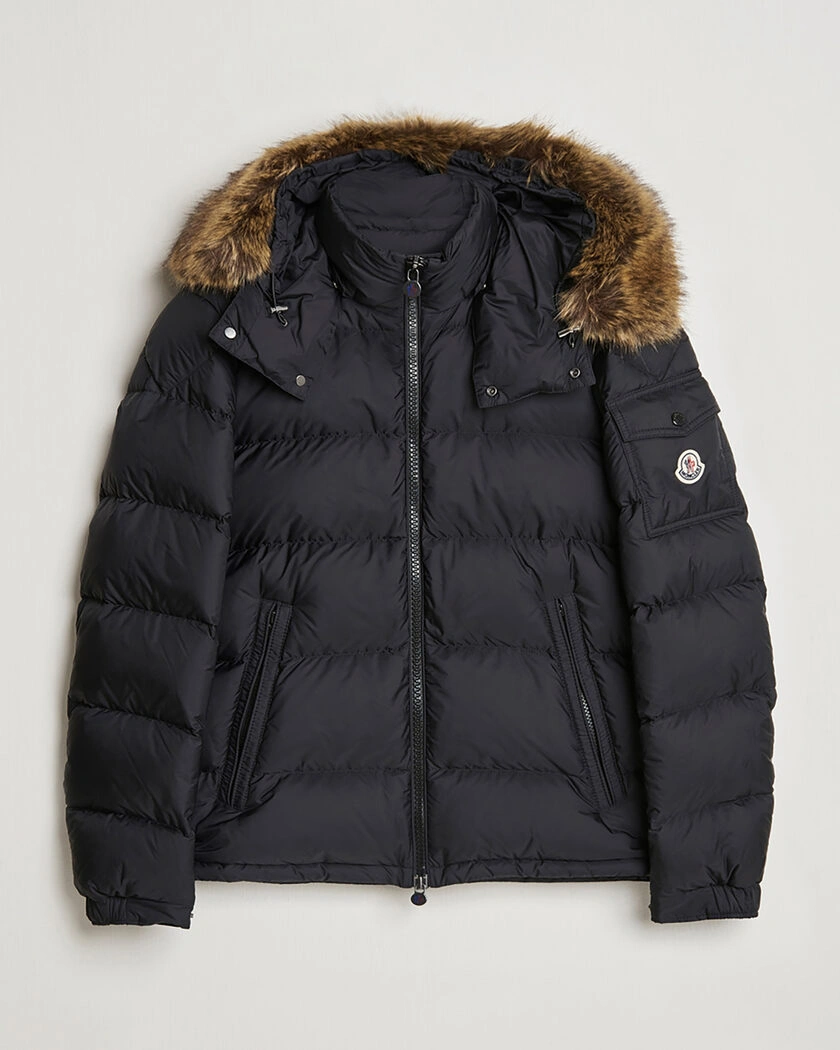 Pre-owned Moncler Maya Faux Fur Jacket Black 2 - M – Svart