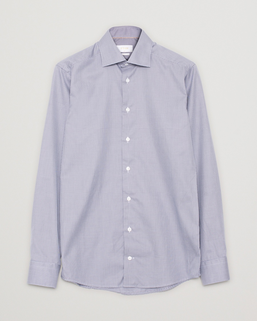 Pre-owned Eton Giza 45 Houndtooth Shirt Grey/White 38 - S – Grå